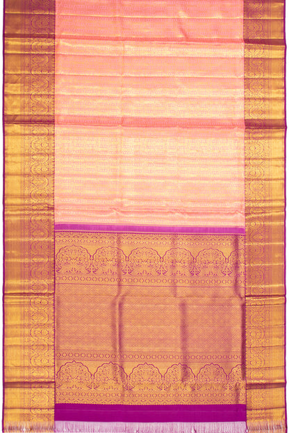 Kanchipuram Silk Brocade Pink Saree