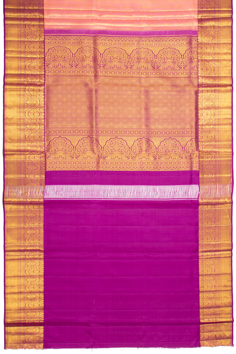 Kanchipuram Silk Brocade Pink Saree