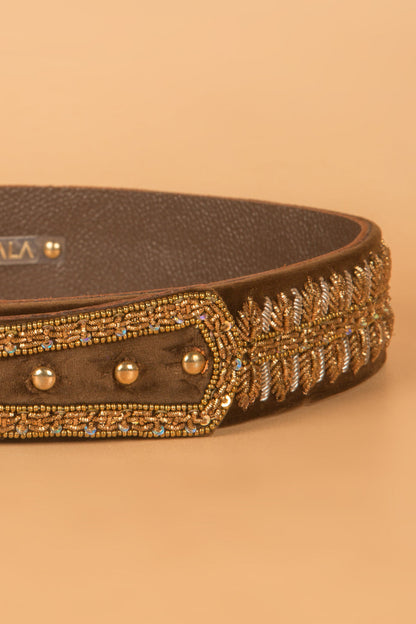 Zardosi Embroidery High Wasit Belt By Kankatala