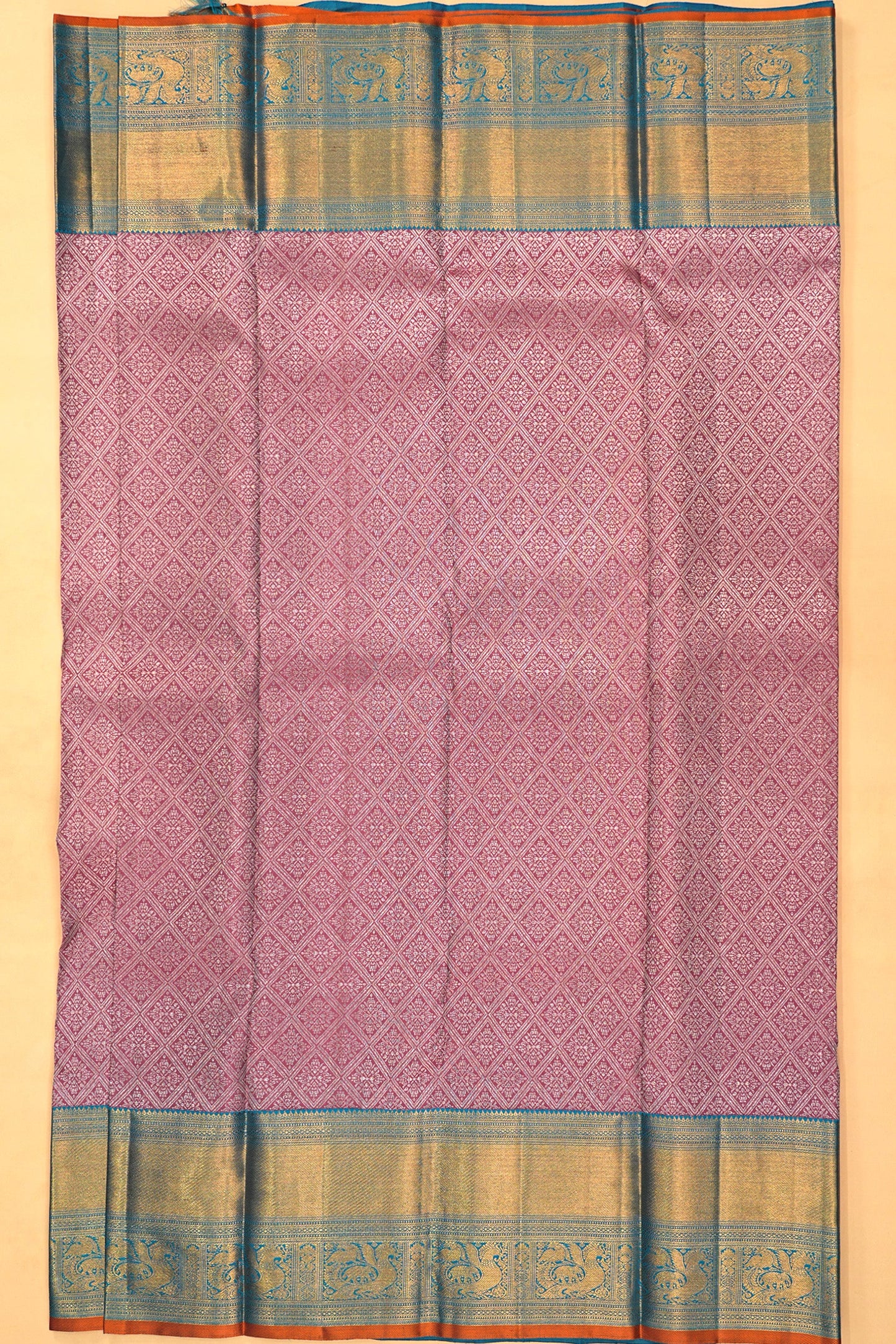 Kanchipuram Silk Brocade Lavender Saree