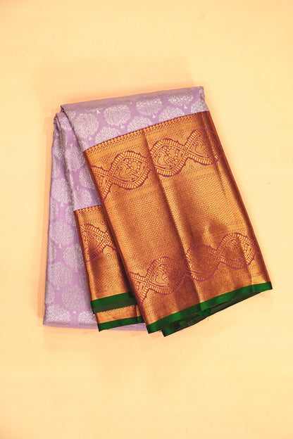 Kanchipuram Silk Brocade Lavender Saree