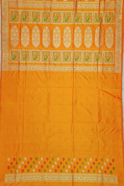 Banarasi Silk Butta Mustard Yellow Saree