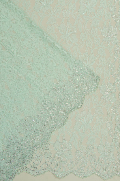 Chantilly Lace Sea Green Saree With Stone Work