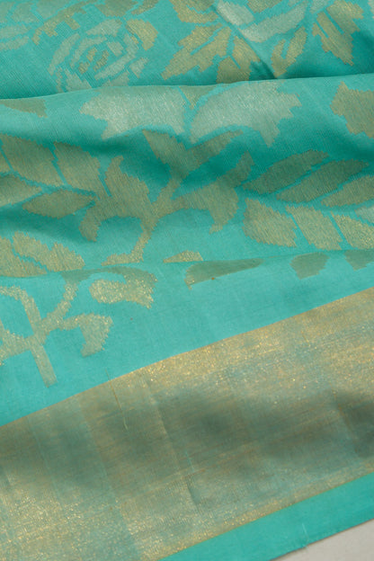 Uppada Silk All Over Jamdani Sea Green Saree