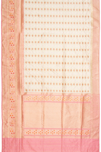 Banarasi Silk Kadwa Butta Cream Saree