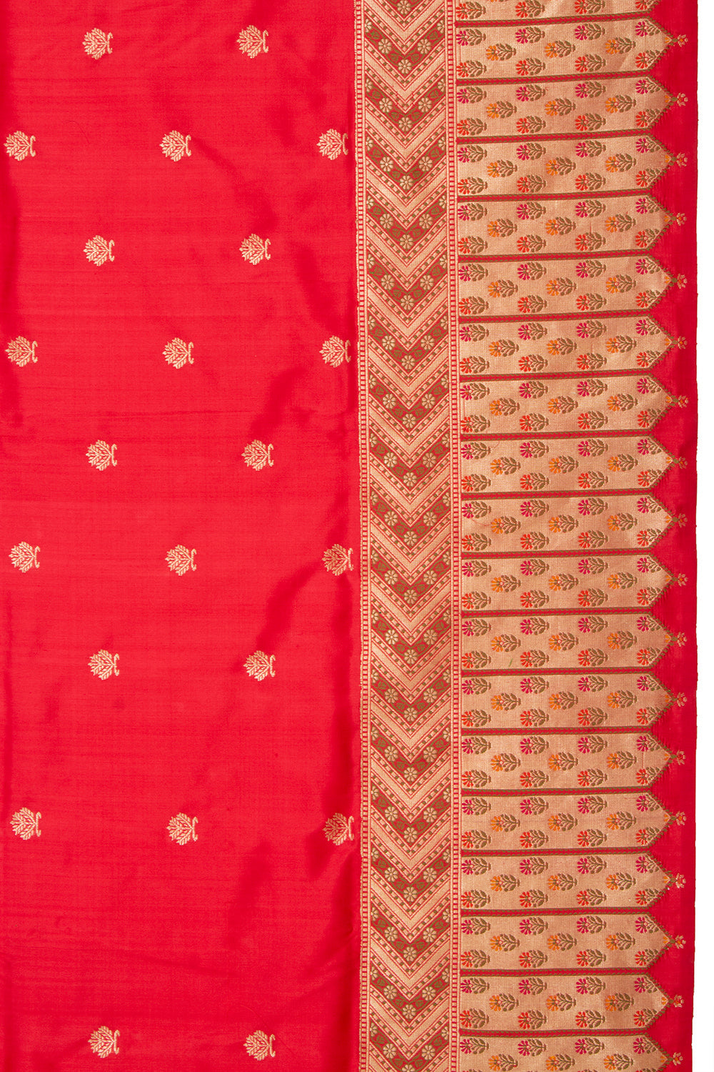 Banarasi Silk Kadwa Butta Red Saree