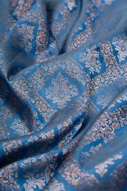 Kanchipuram Silk Brocade Blue Saree