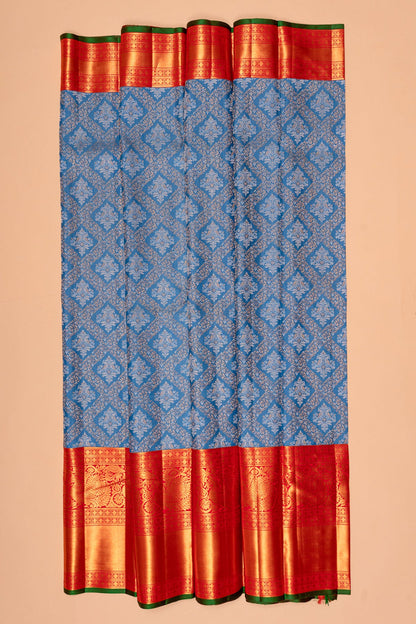 Kanchipuram Silk Brocade Blue Saree