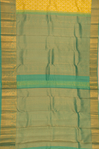 Kanchipuram Silk Brocade Yellow Saree