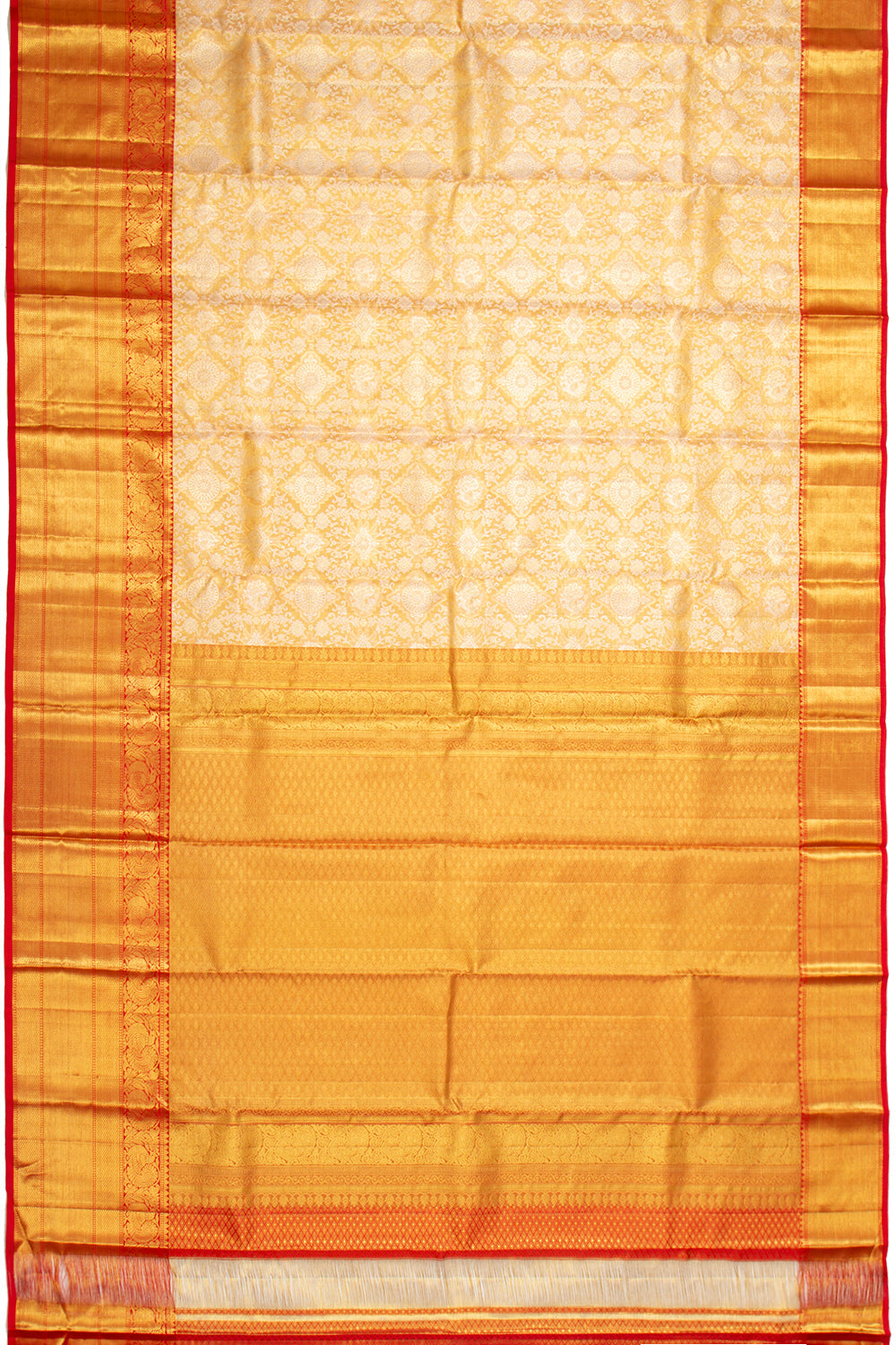 Kanchipuram Silk Tissue Brocade Gold Saree