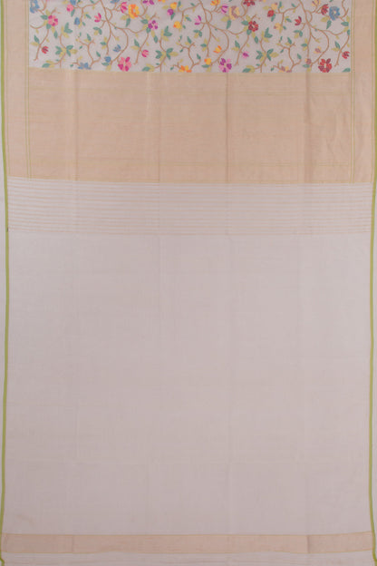 Banarasi Cotton Jamdani All Over Shwetambari Saree