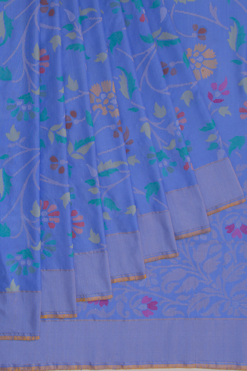 Banarasi Silk Jamdani Jaal Pastel Blue Saree