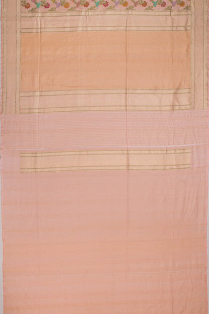 Banarasi Silk Tissue Jaal Peach Saree