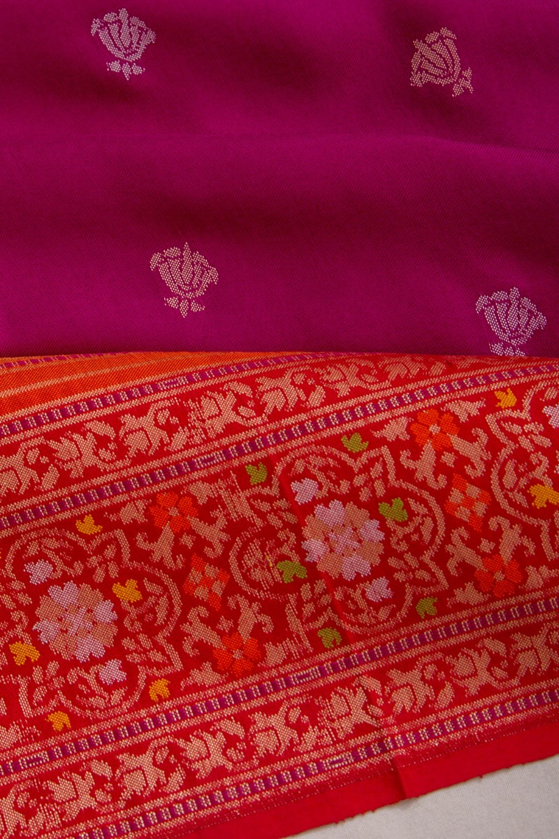 Banarasi Silk Butta Purple Saree