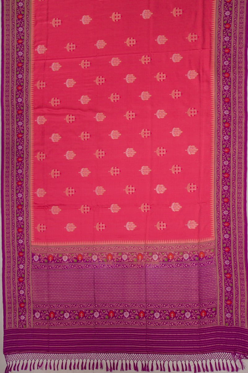 Banarasi Silk Butta Pink Saree