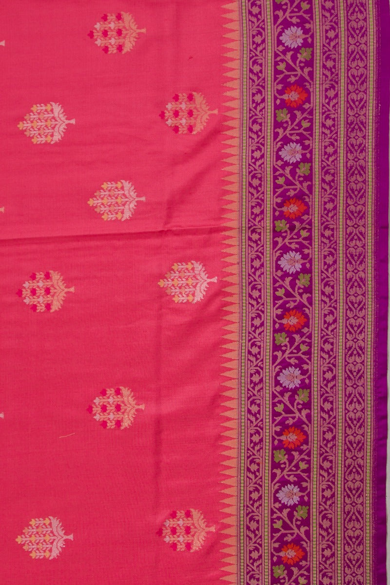 Banarasi Silk Butta Pink Saree