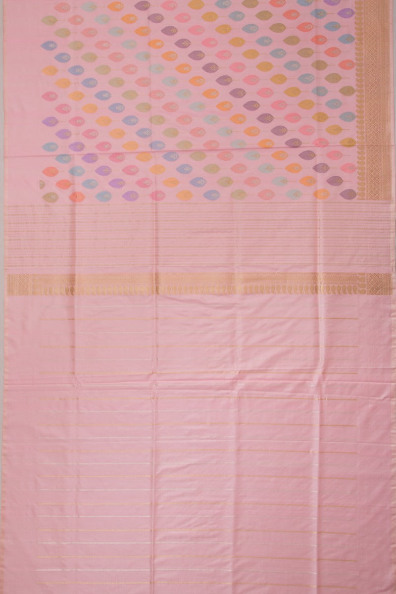 Banarasi Silk Butta Baby Pink Saree