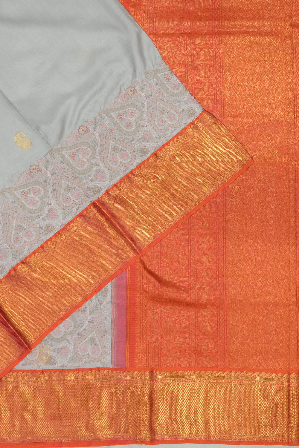 Kanchipuram Silk Butta Grey Saree