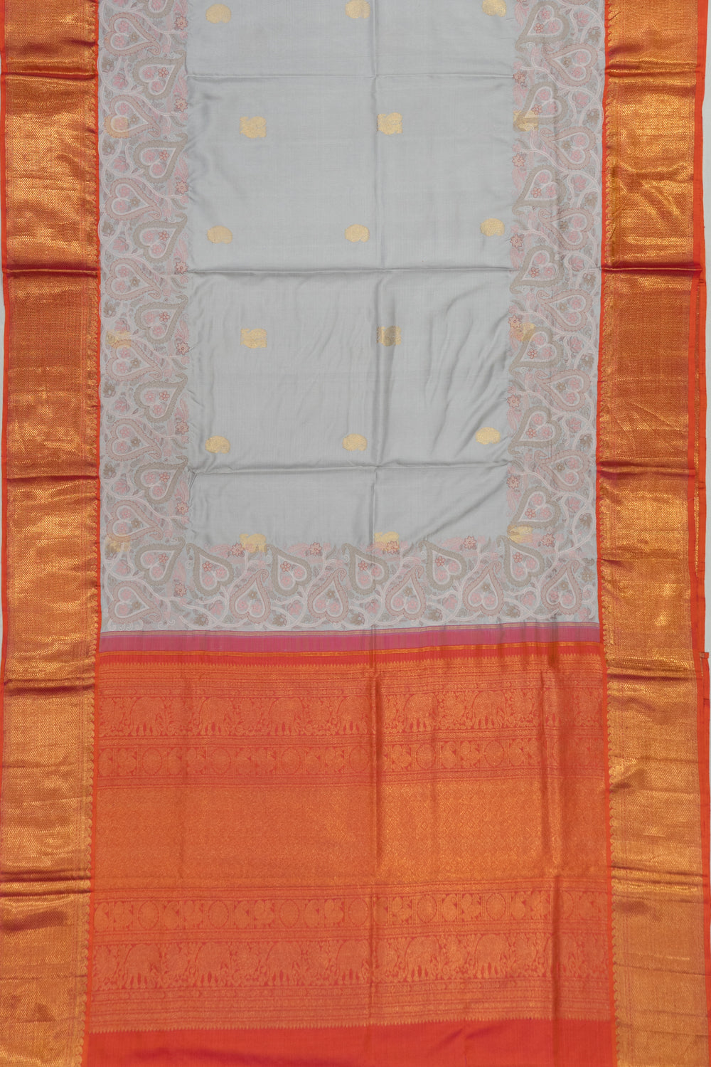 Kanchipuram Silk Butta Grey Saree