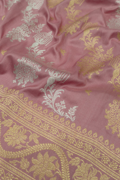 Banarasi Silk Jaal Lilac Saree