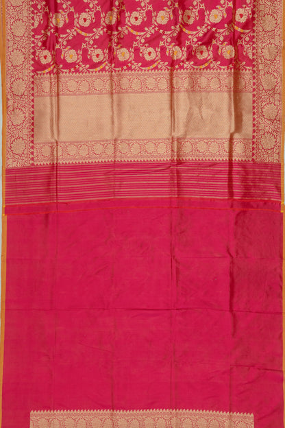 Banarasi Silk Jaal Pinkish Red Saree