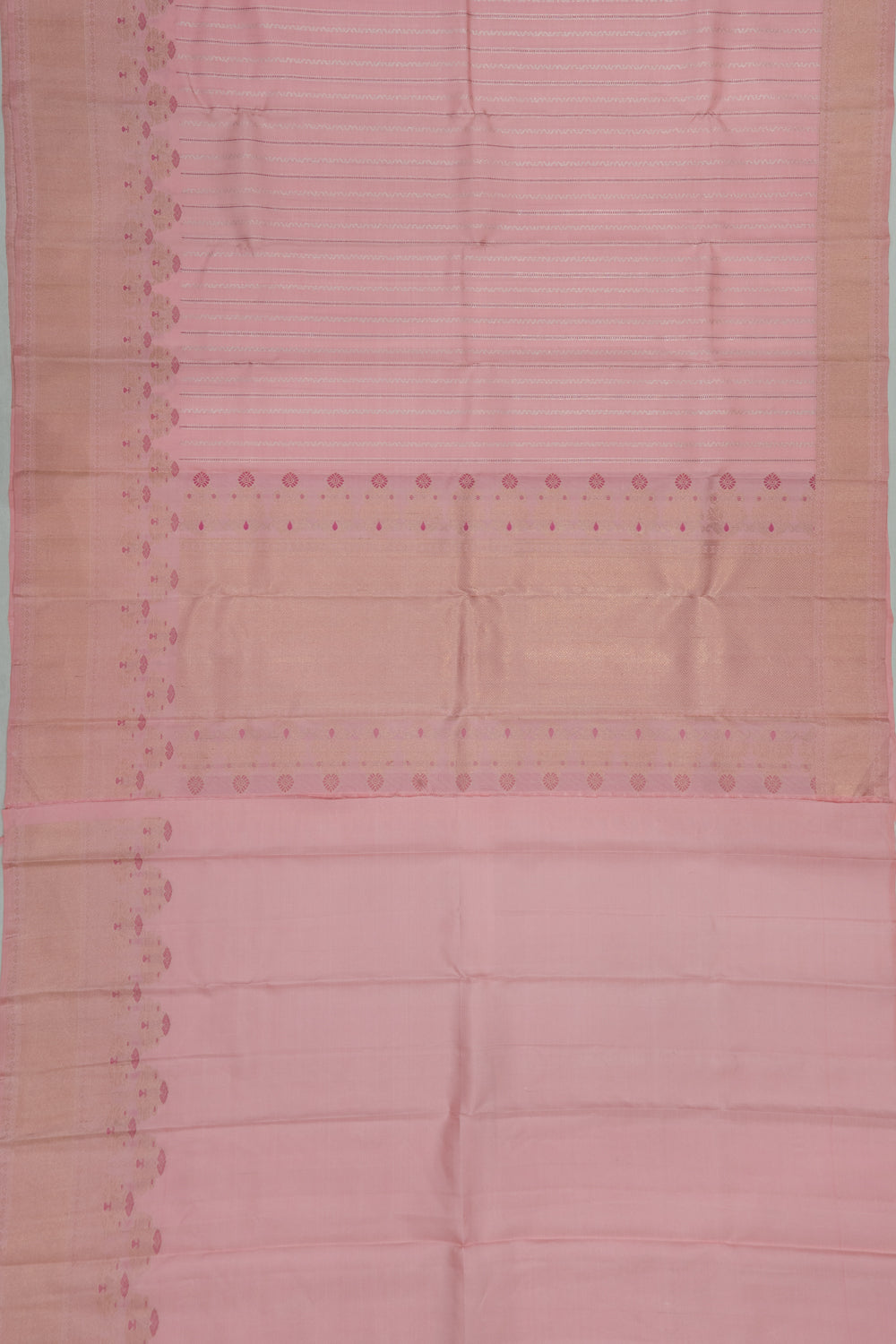 Banarasi Silk Vertical Lines Baby Pink Saree