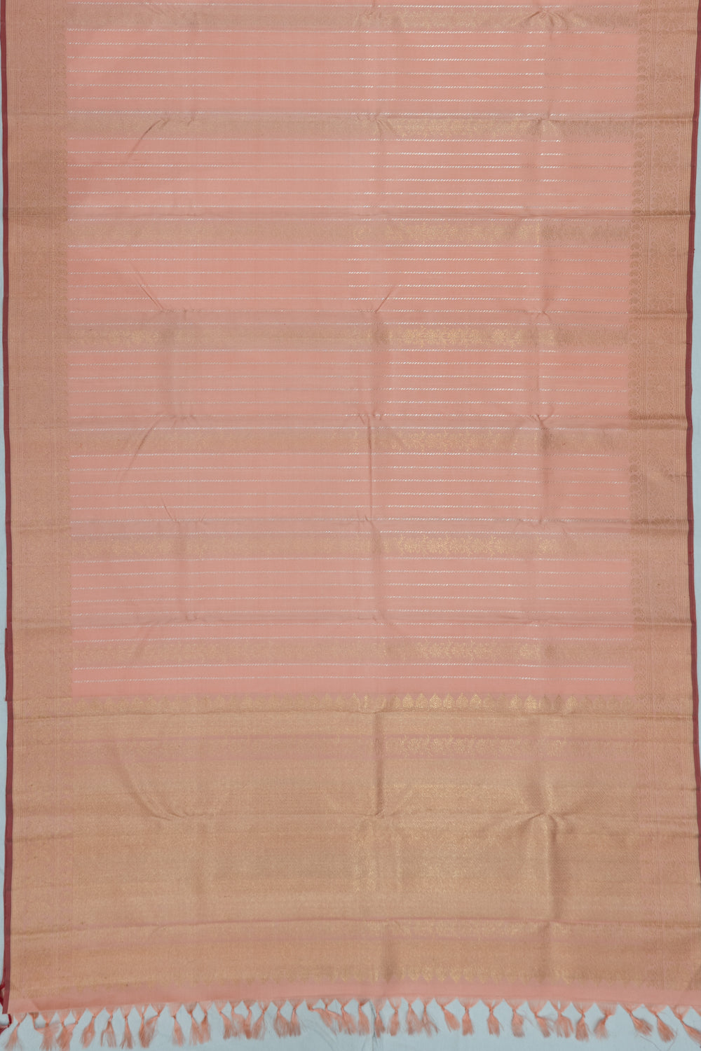 Banarasi Silk Vertical Lines Peach Saree