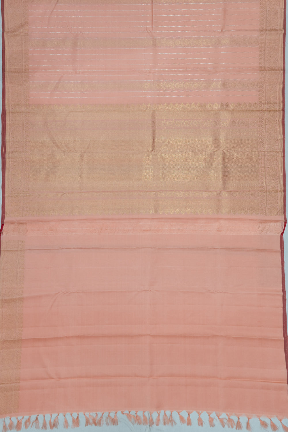 Banarasi Silk Vertical Lines Peach Saree