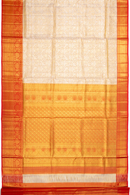 Kanchipuram Silk Tissue Brocade Gold Saree