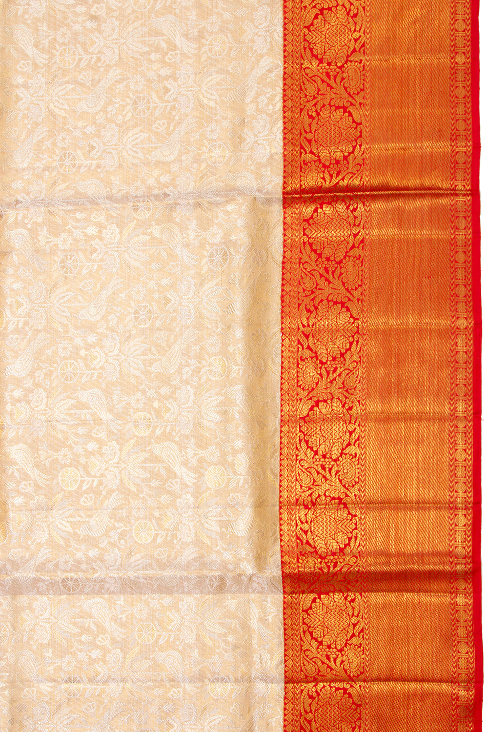 Kanchipuram Silk Tissue Brocade Gold Saree