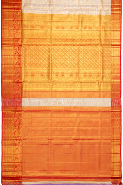 Kanchipuram Silk Tissue Brocade Gold Saree