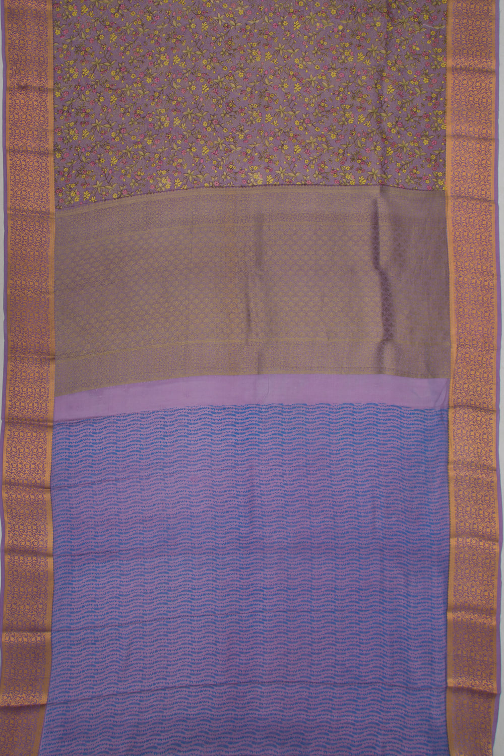 Binny Silk Printed Lavender Saree