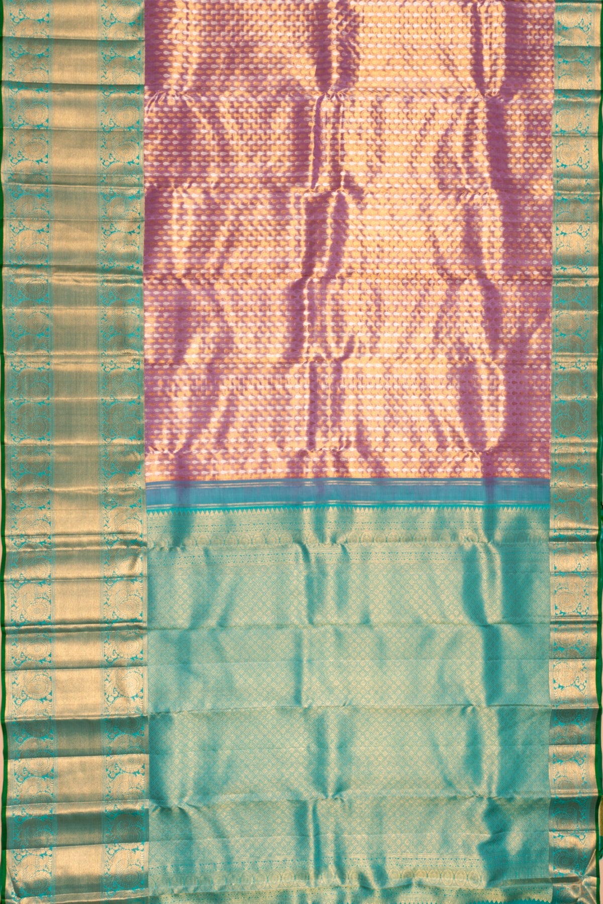 Kanchipuram Silk Tissue Brocade Lavender Saree