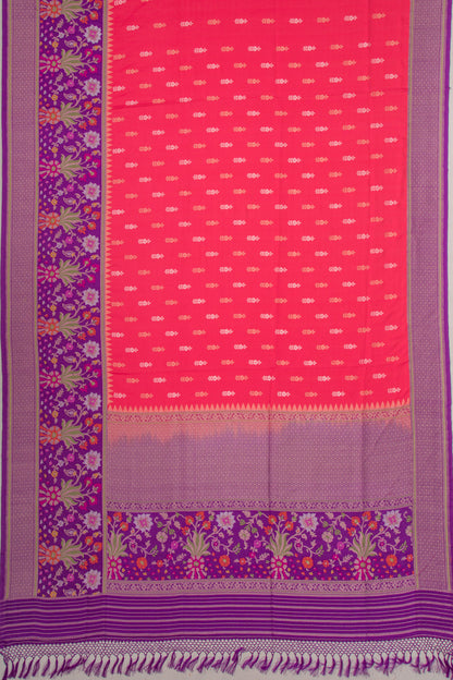 Banarasi Silk Butta Pinkish Red Saree