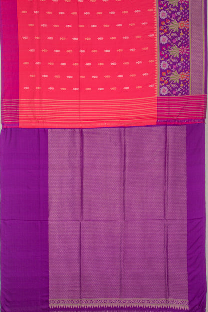 Banarasi Silk Butta Pinkish Red Saree