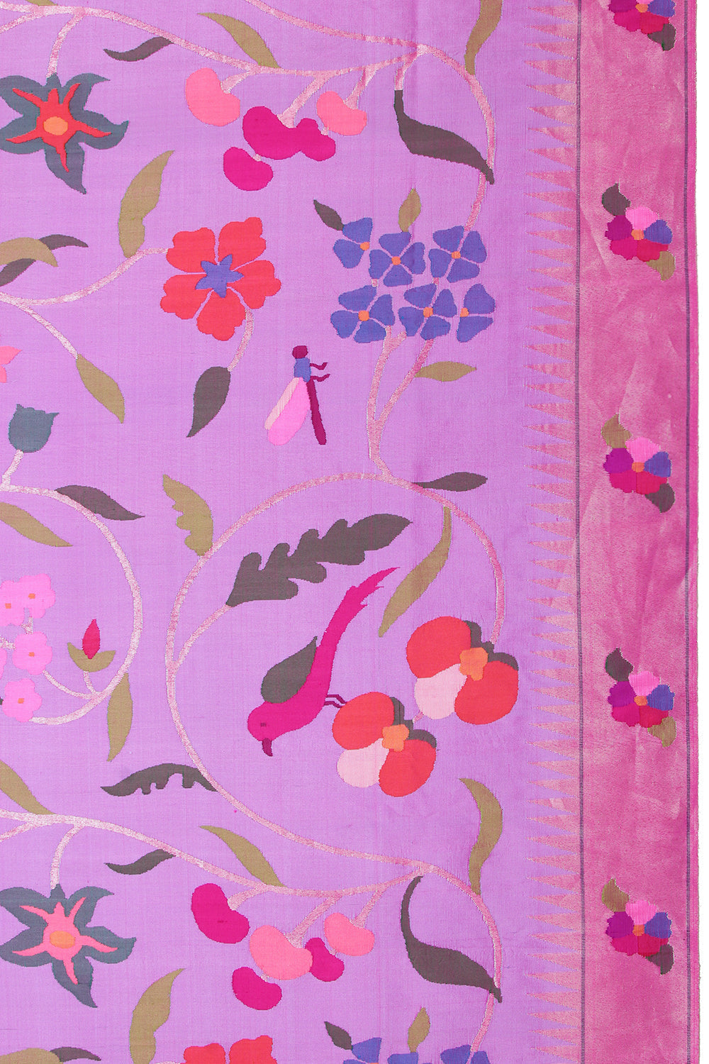 Paithani Silk All Over Jaal Lavender Saree