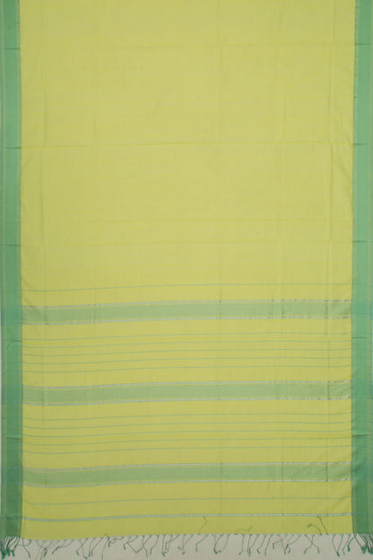 Maheswari Cotton Plain Pastel Green Saree