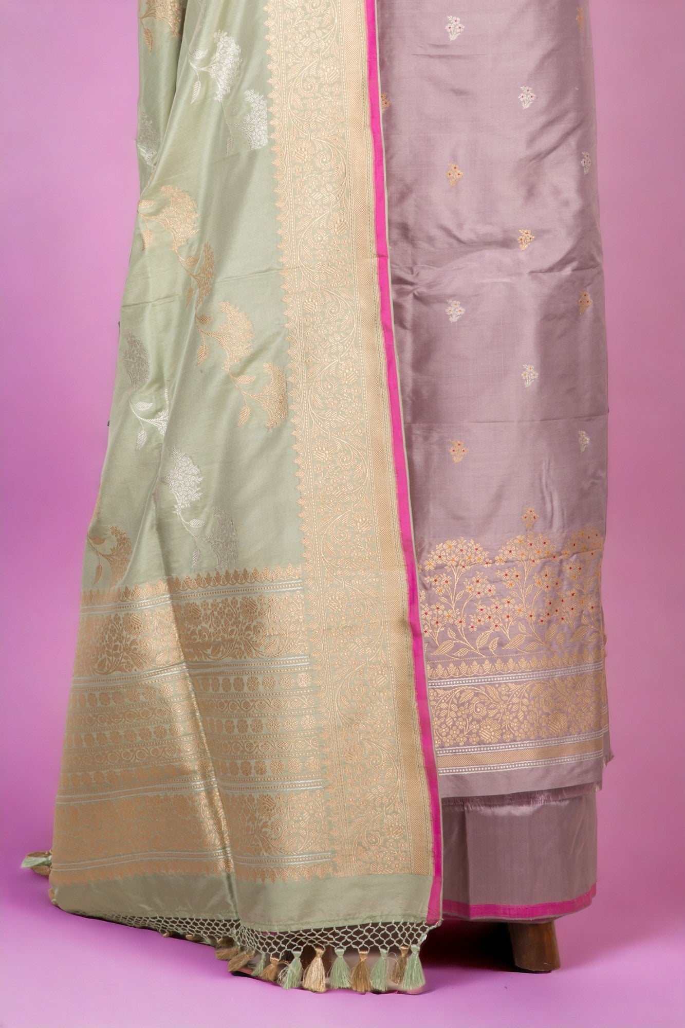 Banarasi Silk Butta Lilac Salwar Suit Set