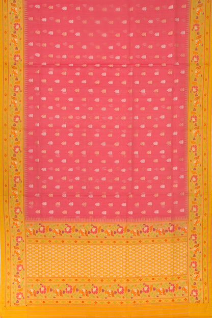 Banarasi Kora Organza Butta Pink Saree