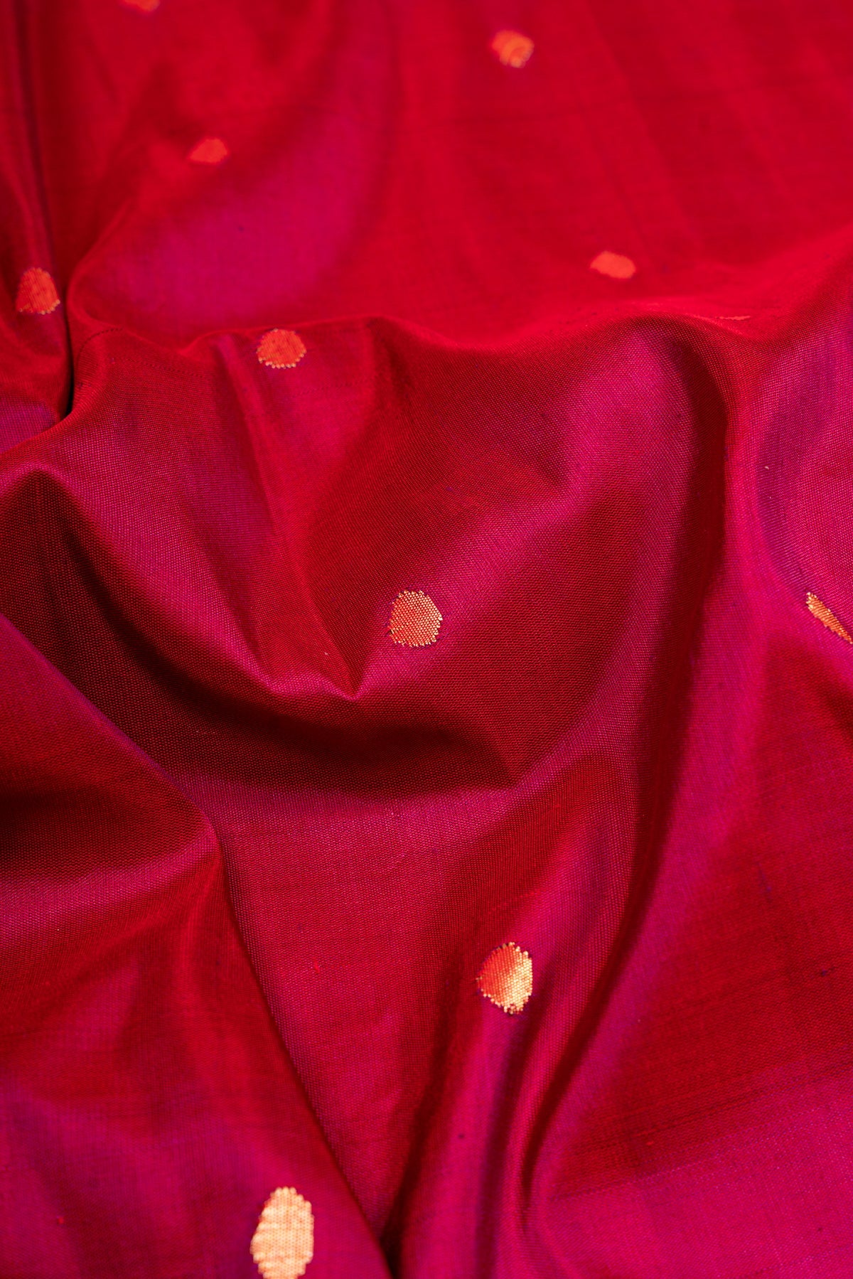 Paithani Silk Butta Maroon Saree With Morachi Border