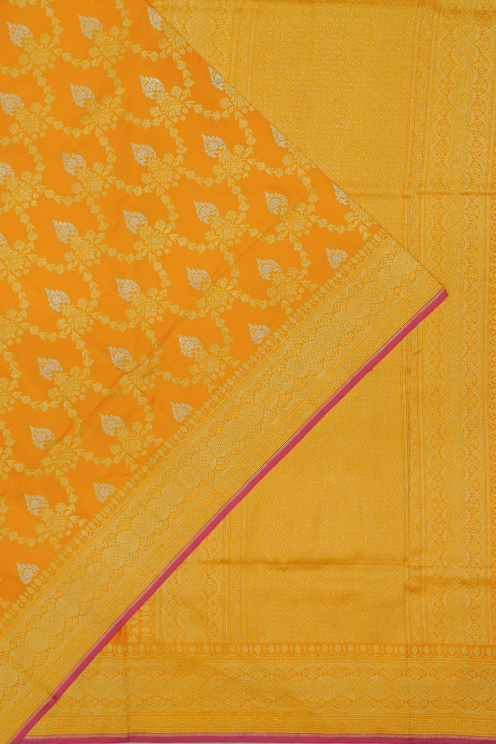 Banarasi Silk Brocade Yellow Saree