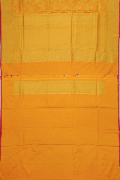 Banarasi Silk Brocade Yellow Saree