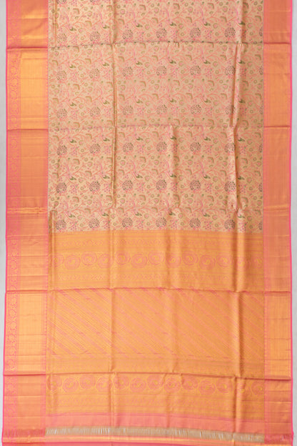 Kanchipuram Silk Tissue Brocade Gold Saree