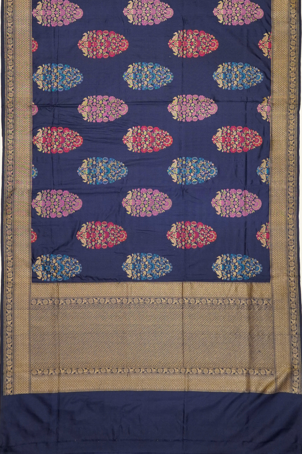 Banarasi Silk Butta Dark Blue Saree