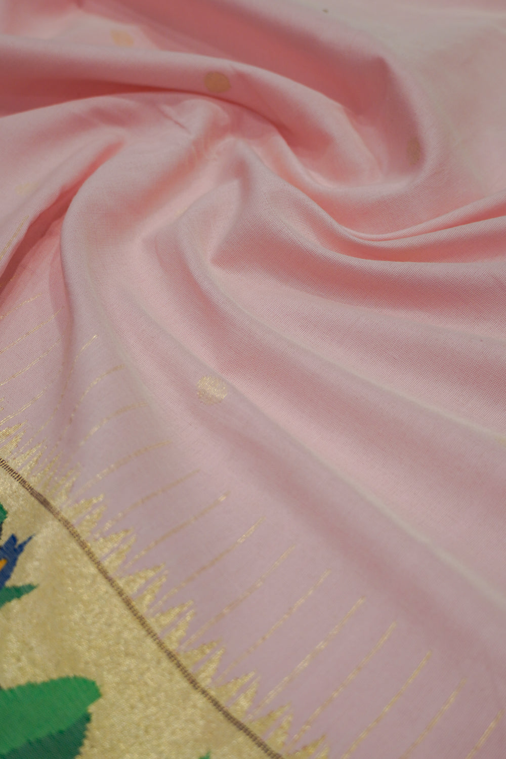 Paithani Cotton Butta Baby Pink Saree