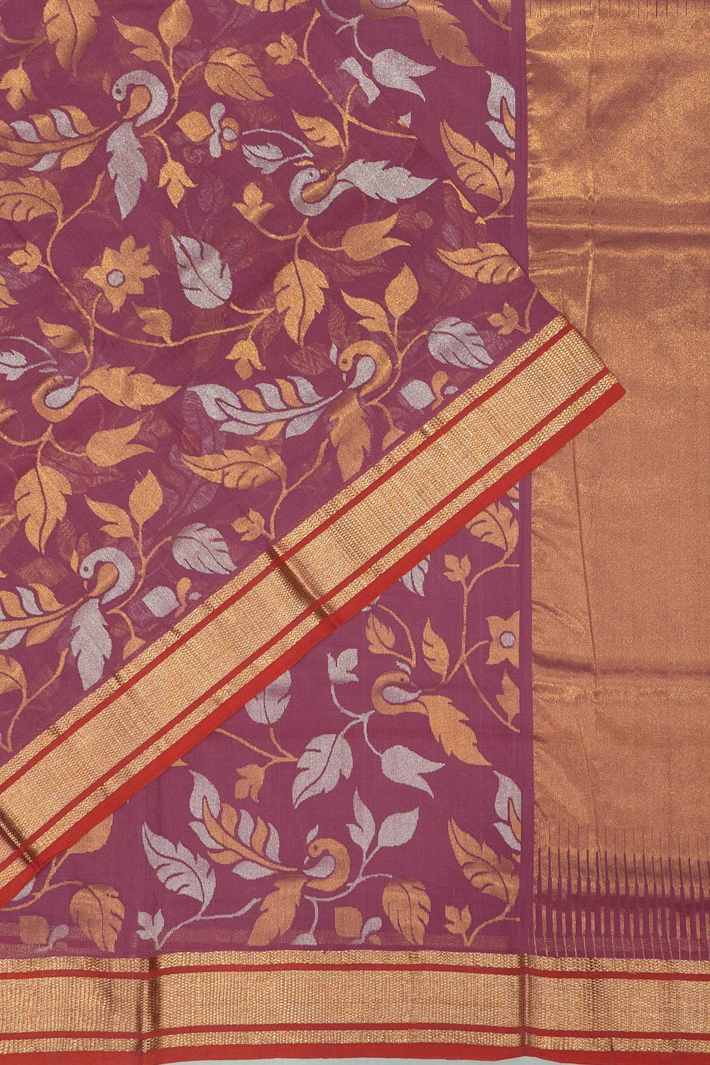 Ponduru Handspun Cotton All Over Jamdani Jaal Onion Pink Saree