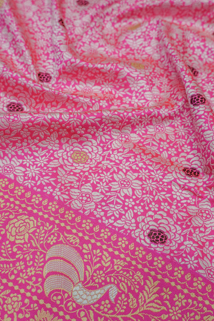 Kanchipuram Silk Brocade Pink Saree