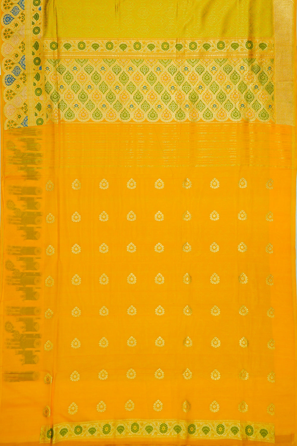 Banarasi Silk Brocade Yellow Saree