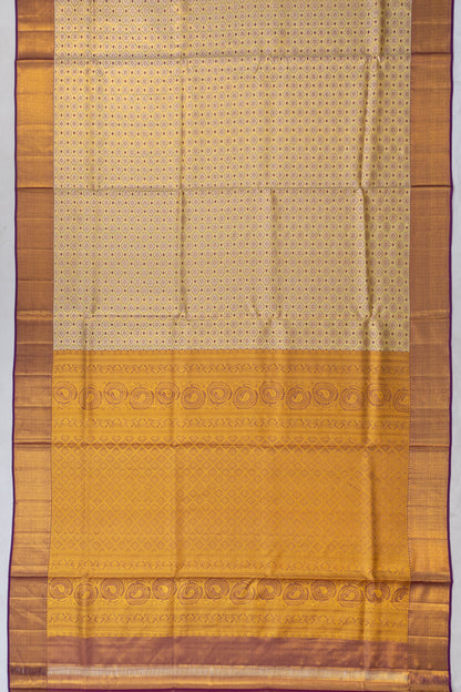 Kanchipuram Silk Tissue Brocade Gold Saree