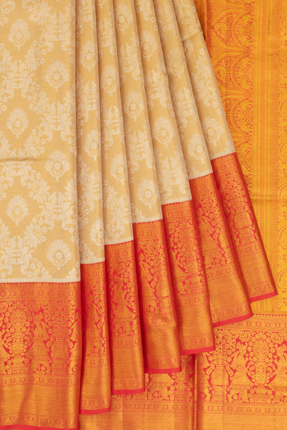 Kanchipuram Silk Tissue Brocade Gold Saree